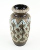 wazony Wazon ceramiczny Scheurich z reliefowym dekorem roślinnym,, Niemcy, lata 70. 2