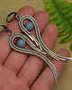 kolczyki wire wrapping Błękitne kolczyki skrzydła angelit wire wrapping 2