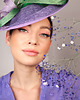 kapelusze damskie GALANTA toczek fiolet z zielenią 8