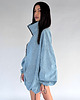 bluza bez kaptura damska Bluza jeansowa loosezip oversize denim light blue 3