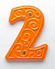 napisy dekoracyjne i tabliczki Numer domu, cyfra 2 pomarańczowa, do przykręcenia 3