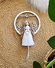 Ozdoby na ścianę Anioł stróż na obręczy ze skrzydłami, makrama ścienna boho 2