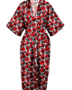 szlafroki damskie KIMONO czerwone / szlafrok ślubny/ sukienka, autorski wzór maki 100% wiskoza 8