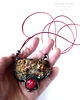 wisiory Bursztyn gigant z koralem, wisior handmade 2