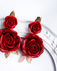 Biżuteria ślubna Komplet ślubny "Bordowe Róże" - Grzebyk + kolczyki 6