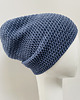 czapki damskie Czapka przejściowa cienka beanie smerf bawełna jeans 2