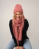 szale damskie Szal Wełniany MANUL Różany- duży lekki pluszowy szalik 100% Merino RWS 2