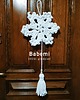 dekoracje świąteczne Duża śnieżynka z chwostem na szydełku " Snowflakes" 5