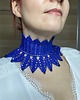 chokery Koronkowy chabrowy kobalt  naszyjnik retro vintage wiktoriańska kolia retro 1
