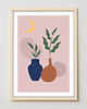 plakaty Plakat Boho Kwiaty w Wazonach  Różowy 1