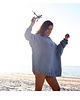 swetry damskie  Sweter handmade oversize  baby blue z wełną 7