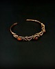 bransoletki wire wrapping Bransoleta mankietowa  z bursztynem 9