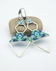 kolczyki - inne Geometric wings navy blue 1