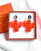 kolczyki z żywicy Kolczyki z żywicy : KAKTUSY : neon orange 1