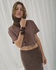 spódnice midi Spódnica Melody premium cacao midi 2