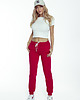 spodnie dresowe damskie Spodnie dresowe bawełniane czerwone Karminowe 2