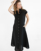 sukienki midi damskie Lniana Sukienka MARIGOLD deep black 1