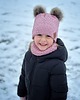 czapki dziecięce ZESTAW: bawełniana czapka dla dziecka i komin Brudny róż 5