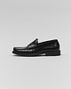 buty męskie Czarne buty penny loafers skórzane F309 2