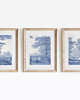 grafiki i ilustracje 3 PLAKATY niebieskie, toile de jouy sztuka ścienna 3