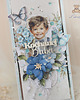 kartki scrapbooking Kartka dla babci, prezent na Dzień Babci "Forget Me Not 1" GOTOWA 1