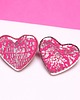 kolczyki z masy plastycznej VALENTINE kolczyki różowe serca sztyfty walentynki 2