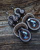 kolczyki soutache Kolczyki w kolorze brązu, szarości i srebra 1