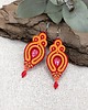 kolczyki soutache Verra kolczyki sutasz pomarańczowe lekkie wiosnne z kryształkamii 2