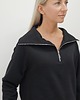 komplety damskie Anisa minimalistyczny lekko dopasowany komplet spodnie i bluza - Black 2