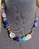 kolie Naszyjnik vintage z pięknych surowych fluorytów i ametystów  biżuteria lux 8