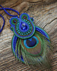 wisiory Peacock eye- wisior soutache z piórami 3