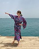 sukienki maxi damskie Kimono fioletowo-niebieskie Tripper 2