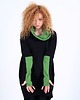 bluza bez kaptura damska Długa ciepła bawełniana bluza z kieszenią , wejściem na kciuki 1