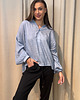 koszule damskie Bawełniano-lniana koszula Blu 2