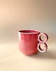 kubki i filiżanki Kubek podwójne ucho  [kolor:  różowy]  330 ml 2