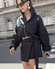 kurtki damskie Krótka kurtka bomber collar czarna 8