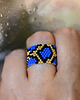 pierścionki - różne Kobaltowy pierścionek we wzór węża handmade, ręcznie pleciony 6