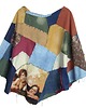 ubrania różne Kolorowe patchworkowe ponczo 1