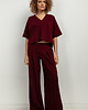 bluzki kimonowe damskie Bluza kimono z dekoltem V, T416, bordo 1