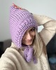 czapki damskie Kaptur Polly Merino Lawenda 5