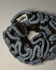 gumki do włosów Brown & blue crochet scrunchie. 2