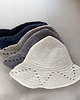 kapelusze damskie Letni kapelusz bawełniano lniany z ażurem denim 3
