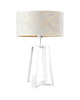 lampy stołowe Piękna lampa stołowa do salonu z designerskim kloszem THOR MARMUR 5