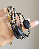 chokery Choker czarny turmalin, czarny agat, obsydian śnieżny, larvikit, hematyt 1