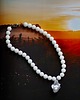 Biżuteria ślubna Choker z onyksa białego i dużej szarej perły barokowej - FULL 5