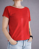 t-shirt damskie Czerwona kreska na czerwonym Oversize 1