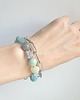 bransoletki z kamieni naturalnych Bransoletka RAW z grubym łańcuchem, akwamaryn, amazonit, labradoryt, phrenit 2