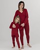 spodnie dla dziewczynki Miękkie, dziecięce getry - czerwony melanż 1