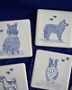 podkładki do kuchni Kafle ręcznie malowane- podkładki ceramiczne psy mix 2