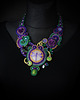 kolie Naszyjnik Soutache z fioletową ważką 9